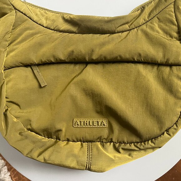 Athleta  All About Sheen Small Crossbody Hobo Bag in Picoline Olive - Picture 8 of 8